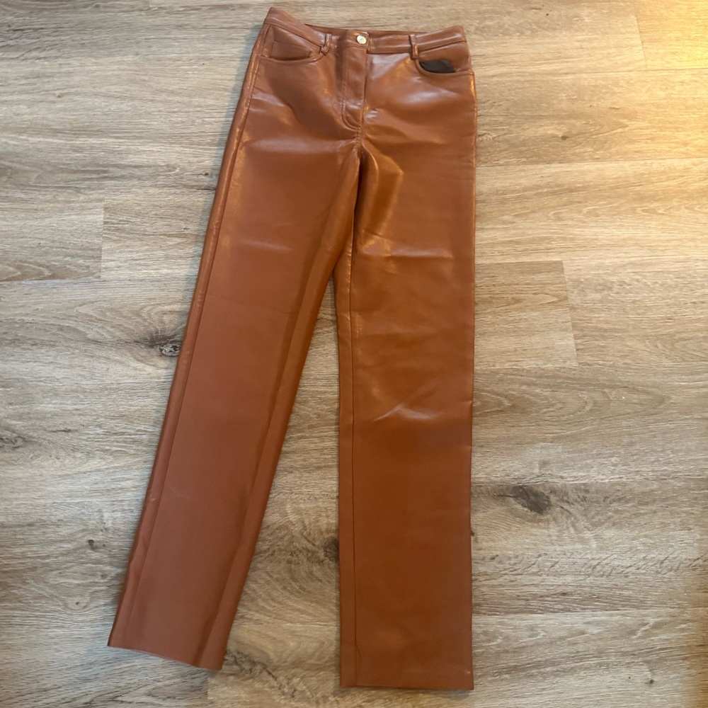 Aritzia x Wilfred Melina Brown Leather Pants